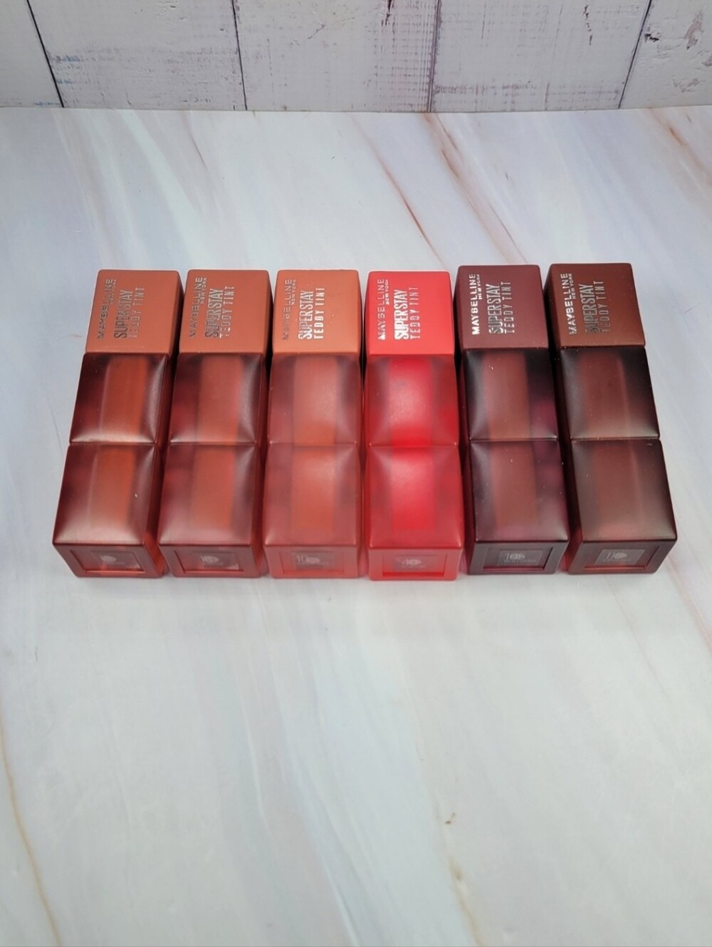 6 Piece Maybelline Teddy Tint Long Lasting Matte Lip Tint Bundle NEW!
